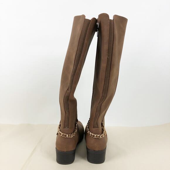 Nautica Womens Rebeka Riding Boots Size 10 Brown Knee High Faux Leather NWOB - Picture 7 of 11